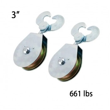 Mibro KingChain Single-Cable Pulley with Scissor Hookand Swivel Eye - 3 in. - 661 lbs Capacity - Pack of 2