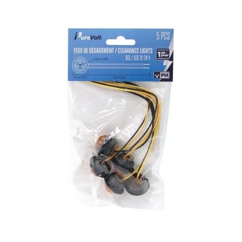 PureVolt Miniature LED Clearance Light with Lead Wires - 3/4 in - Amber - 5-Pack