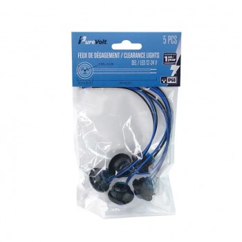 PureVolt Miniature LED Clearance Light with Lead Wires - 3/4 in - Blue - 5-Pack