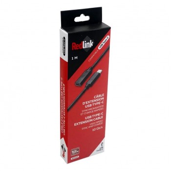 RedLink USB-C Male to Female Extension Cable - Black - 1 m
