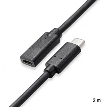 RedLink USB-C Male to Female Extension Cable - Black - 2 m