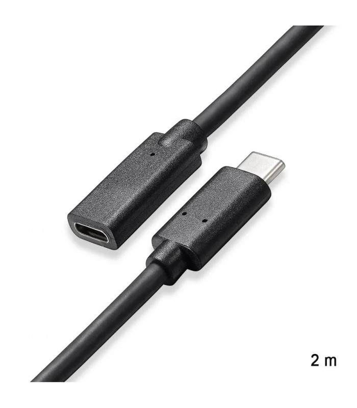 RedLink USB-C Male to Female Extension Cable - Black - 2 m