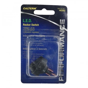 Interrupteur à bascule illuminé - S.P.S.T. - Marche/Arrêt - 12 V CC - 30 A - Vert