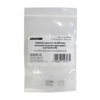 Ason Decor LED Strip to Strip Solderless Connector - 10 mm - 2-Pack