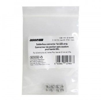 Ason Decor LED Strip to Wire Solderless Connector - 10 mm - 2-Pack