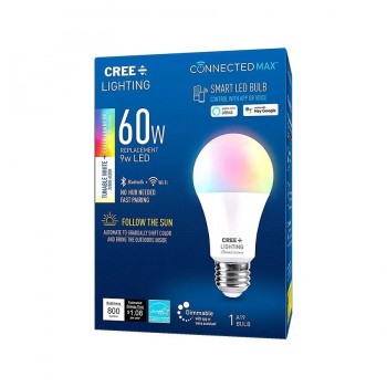 A19 LED Smart Wi-Fi and Bluetooth Bulb - 120 V - 9 W - E26 - Adjustable CCT and RGB