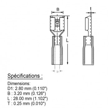 PureVolt Double Crimp Heat Shrink Female Blade Terminal - .110 in. - 16-14 AWG - Blue - 10-Pack