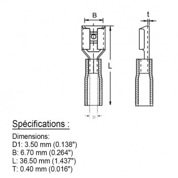 PureVolt Double Crimp Heat Shrink Female Blade Terminal - .250 in. - 12-10 AWG - Yellow - 10-Pack