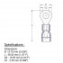 PureVolt Terminal anneau thermorétractable double baril - Vis 3/8 po. - 16-14 AWG - Bleu - Paquet 10