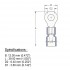 PureVolt Terminal anneau thermorétractable double baril - Vis 1/4 po.- 12-10 AWG - Jaune - Paquet 10