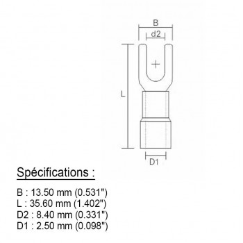 PureVolt Double Crimp Heat Shrink Spade Terminal - 5/16 in. Screw - 16-14 AWG - Blue - 10-Pack