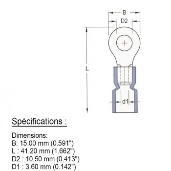 PureVolt Double Crimp Heat Shrink Ring Terminal - 3/8 in. Screw - 12-10 AWG - Yellow - 10-Pack