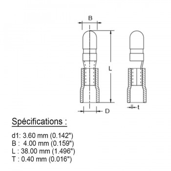 PureVolt Double Crimp Heat Shrink Male Bullet Terminal - 4 mm - 12-10 AWG - Yellow - 10-Pack