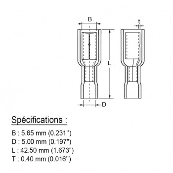 PureVolt Double Crimp Heat Shrink Female Bullet Terminal - 5 mm - 16-14 AWG - Blue - 10-Pack
