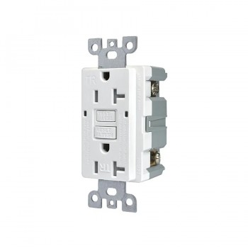 PureVolt Prise DDFT inviolable avec plaque de montage - Intérieur - 125 V - 15/20 A - Blanc