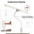 Ason Decor Lampe de bureau double tête DEL à pince avec contrôles tactiles - 3000K/4000K/5000K - 6.5 W - USB