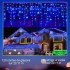 Icicle Style LED Light String with 8 Lighting Modes - Indoor/Outdoor - 640 LED - Blue - 20.11 m