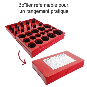 AddTools Assortiment de joints toriques SAE en nitrile avec boîtier - 407 pièces