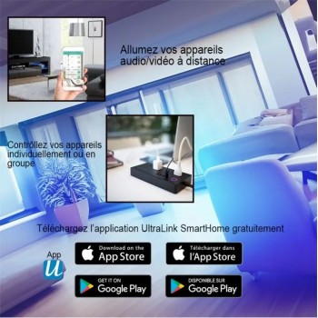 UltraLink Smart Surge Bar 4 Outlets and 4 USB Ports - Wi-Fi - 125 V - 2200 Joules