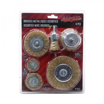 AddTools Assortiment de brosses métalliques à fils en laiton - 6 pièces