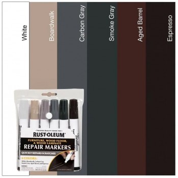 Repair Markers for Stained or Laminated Wood - 6 Colors