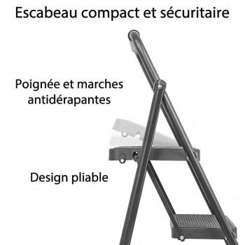 AddTools 2-Step Foldable Step Ladder with Non-Slip Handle
