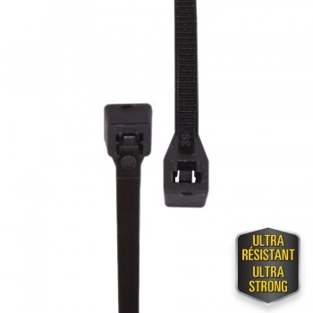 AddTools Attaches autobloquantes ultra résistantes 14,5 po - Noir - Paquet 100