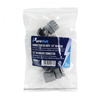 PureVolt Connecteur de boîte en nylon 1/2 po. - Paquet de 10