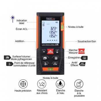 TACK LIFE HD-50 (164 ft) 50 m Range Laser Measure
