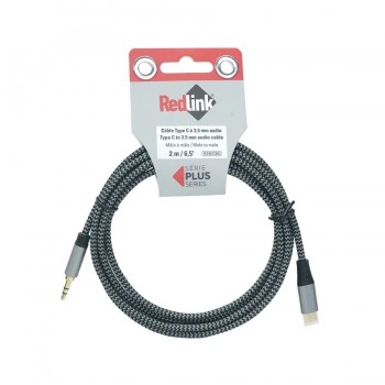 RedLink USB-C Male to 3.5 mm TRS Male Audio Cable 2 m