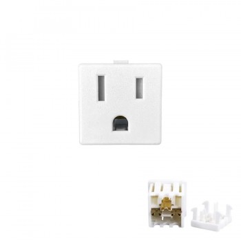 Prise de terre encliquetable 125 V/15 A pour montage panneau - 14/12 AWG