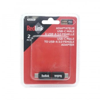 RedLink USB-C Male to USB-A 3.0 Female Adapter - 2 Pack