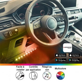 Monster Pack of Smart RGB LED Strip Lights for Car