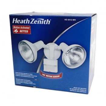 Heat Zenith Lumière de sécurité extérieure à détecteur de mouvement - 120V - Blanc