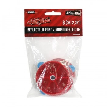 AddTools Round Self-Adhesive Reflector - Red - 2.36 in - 4-Pack