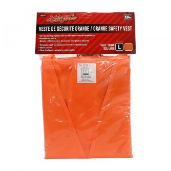 AddTools Veste de sécurité haute visibilité avec bandes réfléchissantes - Grand - Orange