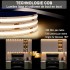 Ason Decor Bande lumineuse DEL COB avec gradateur - 24V - 320 DEL/m - 3000K - 5 m Ason Decor Bande lumineuse DEL COB avec gradateur - 24V - 320 DEL/m - 3000K - 5 m