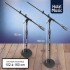Pied de microphone ajustable avec perche et base ronde - 102 à 240 cm