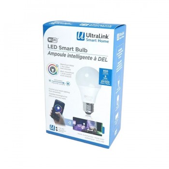 UltraLink Wi-Fi Smart LED Light Bulb - A19 - 9 W - 120 V - E26 - CCT/RGB