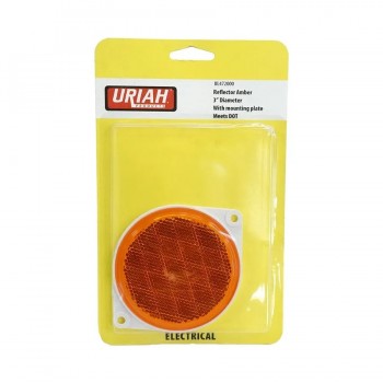 Réflecteur rond vissable pour remorque - Ambre - 3 po.