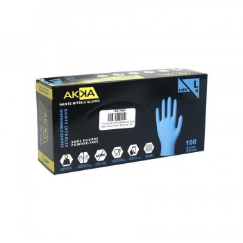 Gants de nitrile jetables - Bleu- Grand - 4 mil - Boîte de 100