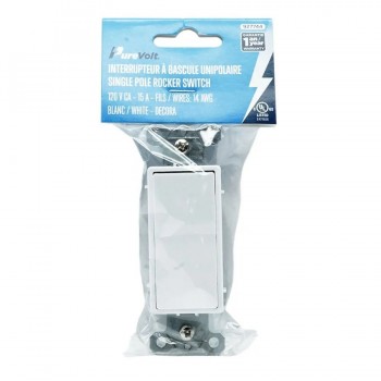 PureVolt Interrupteur à bascule décora unipolaire 15 A 120 V - Blanc