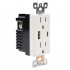 PureVolt Prise murale double inviolable avec USB/USB-C 15 A 125 V - Blanc