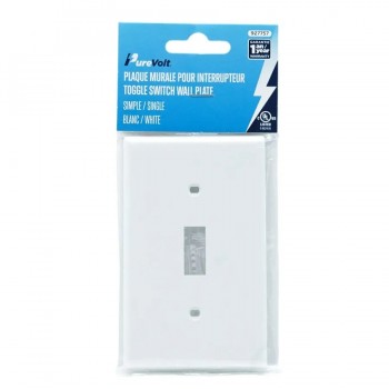 PureVolt Single Toggle Switch Wall Plate - White - Sold Individually