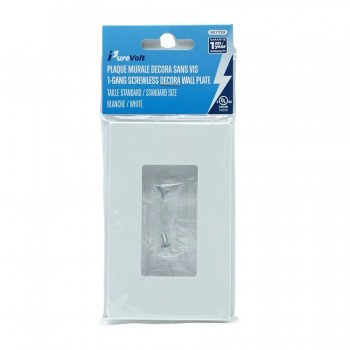 PureVolt Plaque murale décora simple sans vis - Blanc