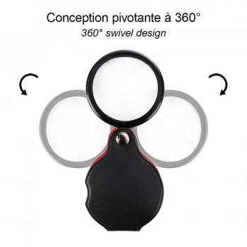 Loupe de poche pliable avec lentille de 60 mm - 4X