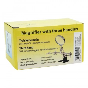 Troisième main avec loupe 5X pour aide à la soudure - 60 mm