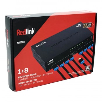 RedLink 4K UHD HDMI Splitter - 1 Input/8 Outputs