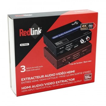 RedLink Extracteur audio HDMI 4K vers HDMI ARC avec sorties SPDIF/RCA/3,5 mm