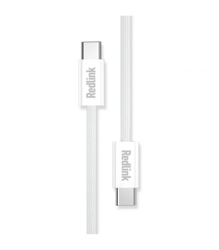 RedLink Câble tressé USB-C mâle à mâle - Blanc - 1 m